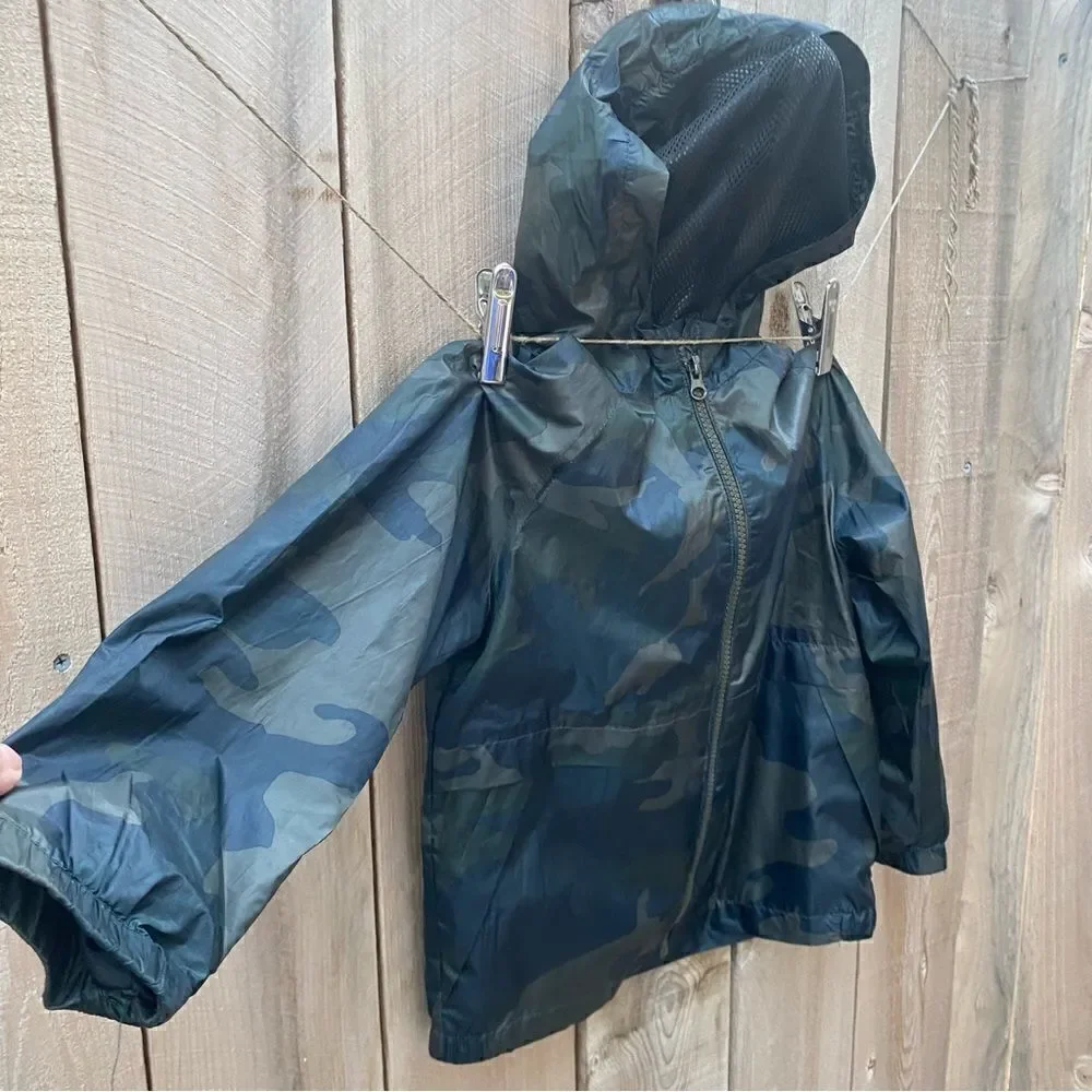 Mango kids wind breaker camouflage print jacket size 6/7 years